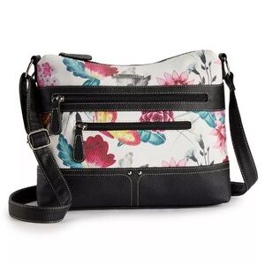 Stone & Co. Floral Crossbody Bag with Black Details